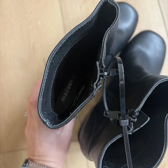 Sz 7.5 Madden Girl Women's Platform Boots Y2k Chunky High Black Block Heel Grace - Picture 7 of 10